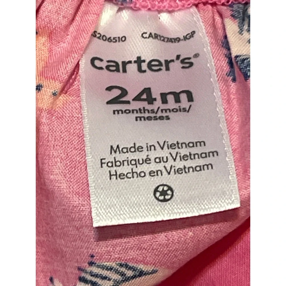 Carters Baby Girl Pink Fish Seahorse‎ Print Romper Sunsuit 24M S206510